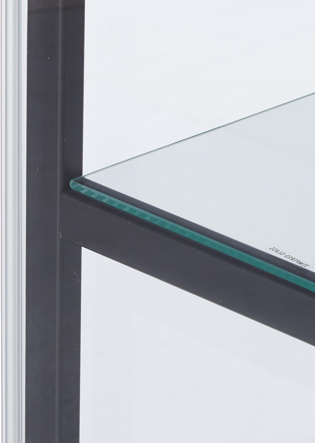 4-Shelf Glass Curio Cabinet Black and Clear I447