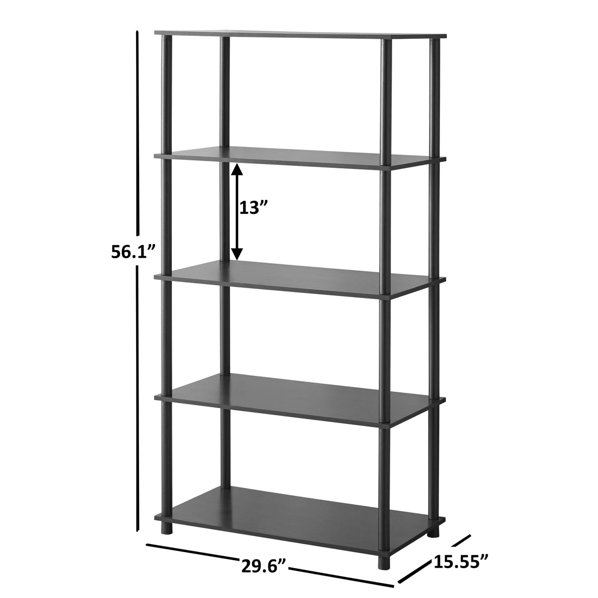 White 5-Shelf Storage Bookcase Z565386