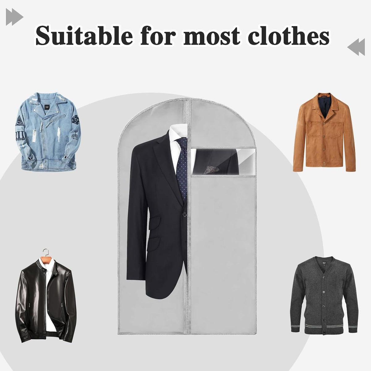 45'' Grey Garment Bag for Gowns D588