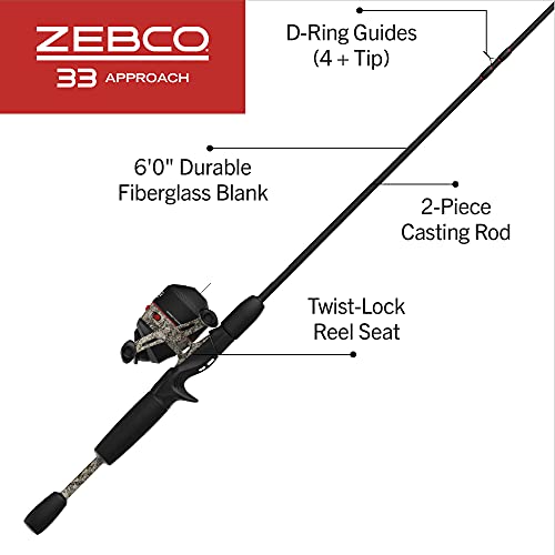2-Piece Fiberglass Fishing Rod and Spincast Reel Combo U412