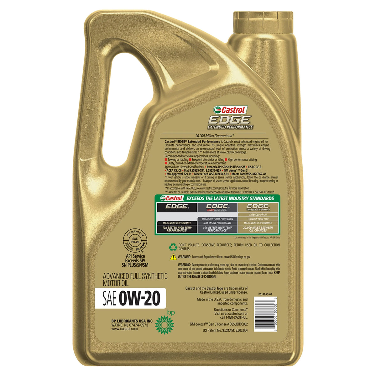 0W-20 Full Synthetic Motor Oil, 5 Quarts S99556