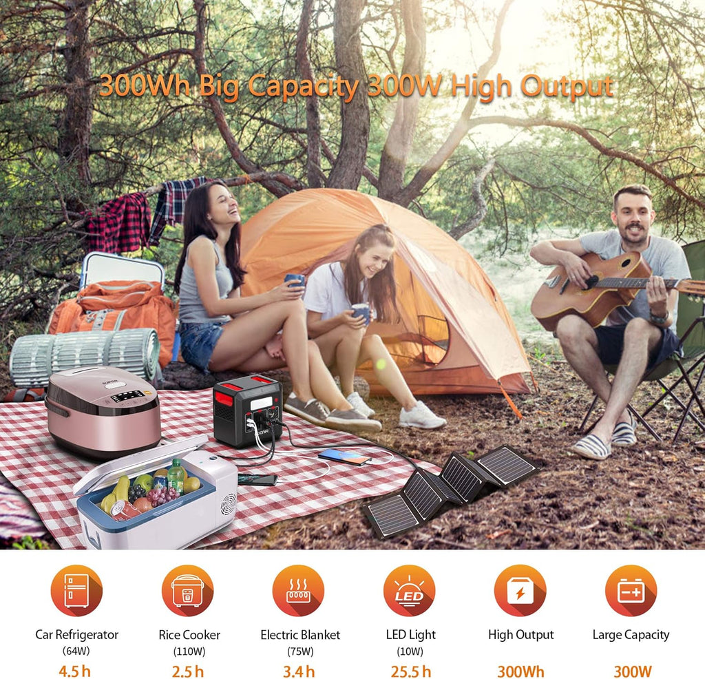 300W Portable Power Station 300Wh Solar Generator with AC Outlet R28898