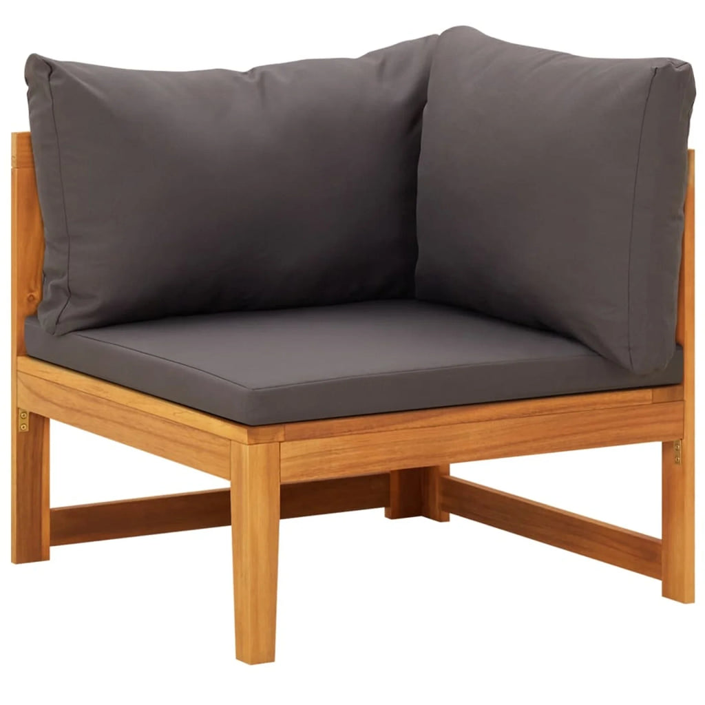 4 Piece Acacia Wood Patio Lounge Set with Cushioned Bench and Table W8365