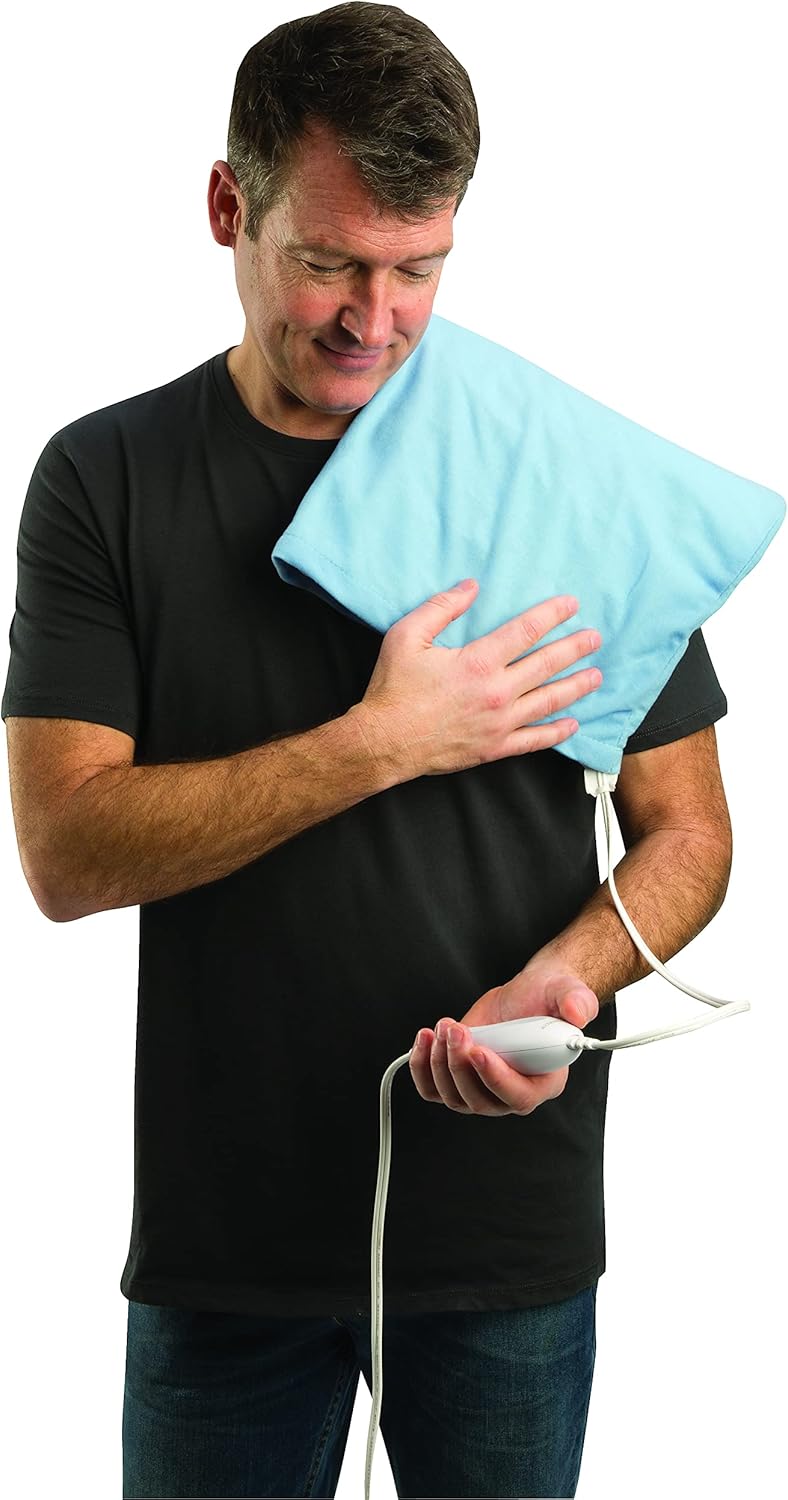 Electric Heating Pad, 12" x 15", Blue B635554