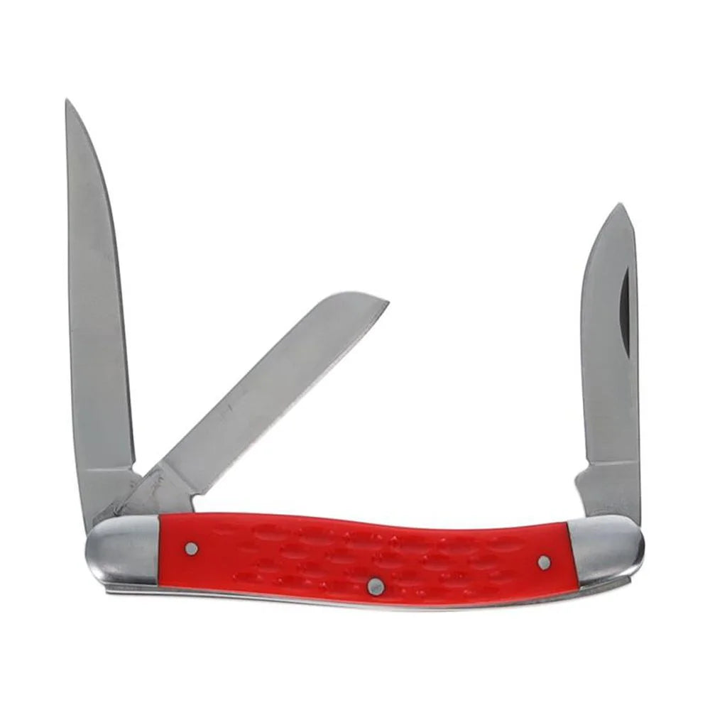 3.5-Inch Red Folding Pocket Knife X439