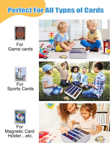 4 Pack White Cardboard Card Storage Boxes with 10 Dividers N25407