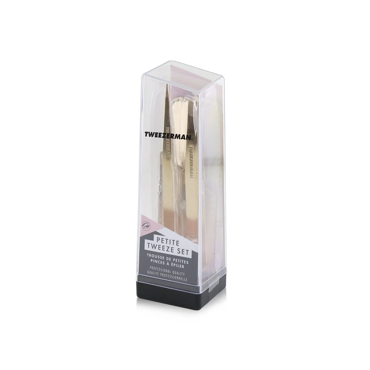 Slant Tweezer + Point Tweezer Set with Rose Gold Leather Case N2881