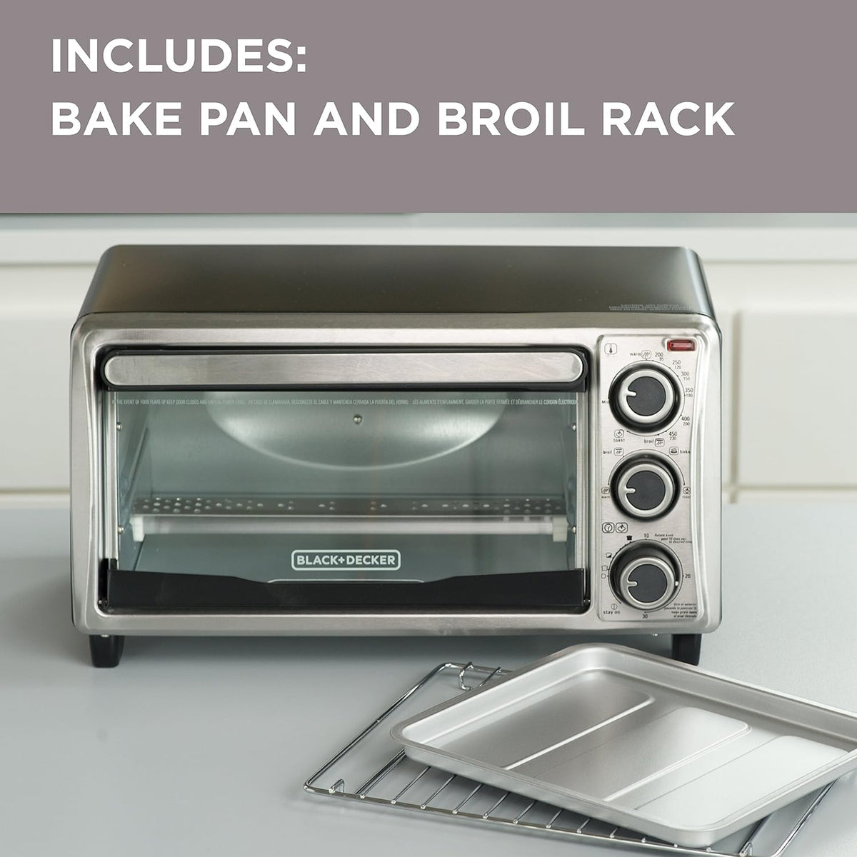 4-Slice Toaster Oven, Stainless Steel/Black W55499