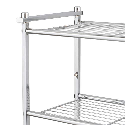 Chrome 2 Tier Wall Mounting Bathroom Rack with Towel Bars E9924