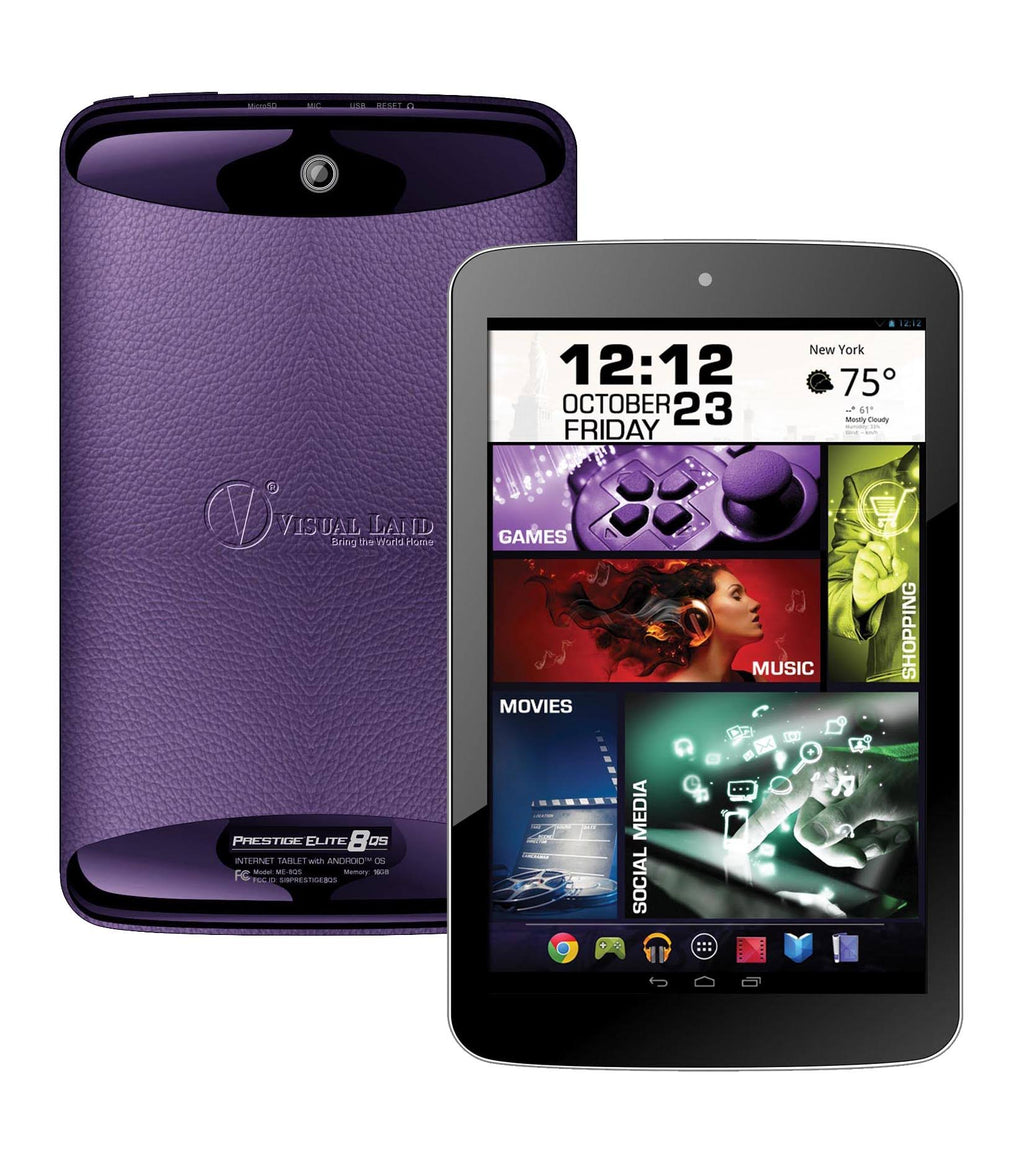 8x22 IPS Tablet Quad Core 16GB with Purse Case Purple E100