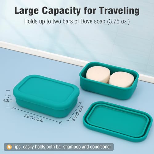 Off-White Silicone Travel Soap Case with Draining Layer I659216