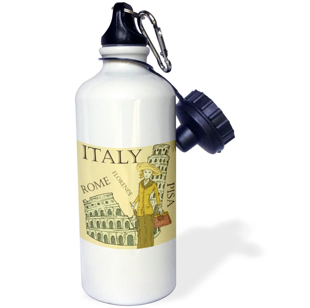 Vintage Woman in Italy Sports Water Bottle, 21oz Y49770