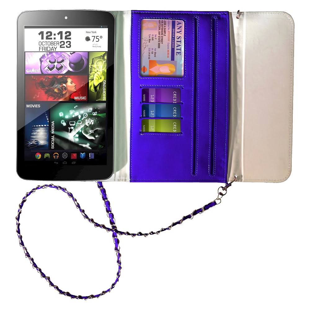 8x22 IPS Tablet Quad Core 16GB with Purse Case Purple E100