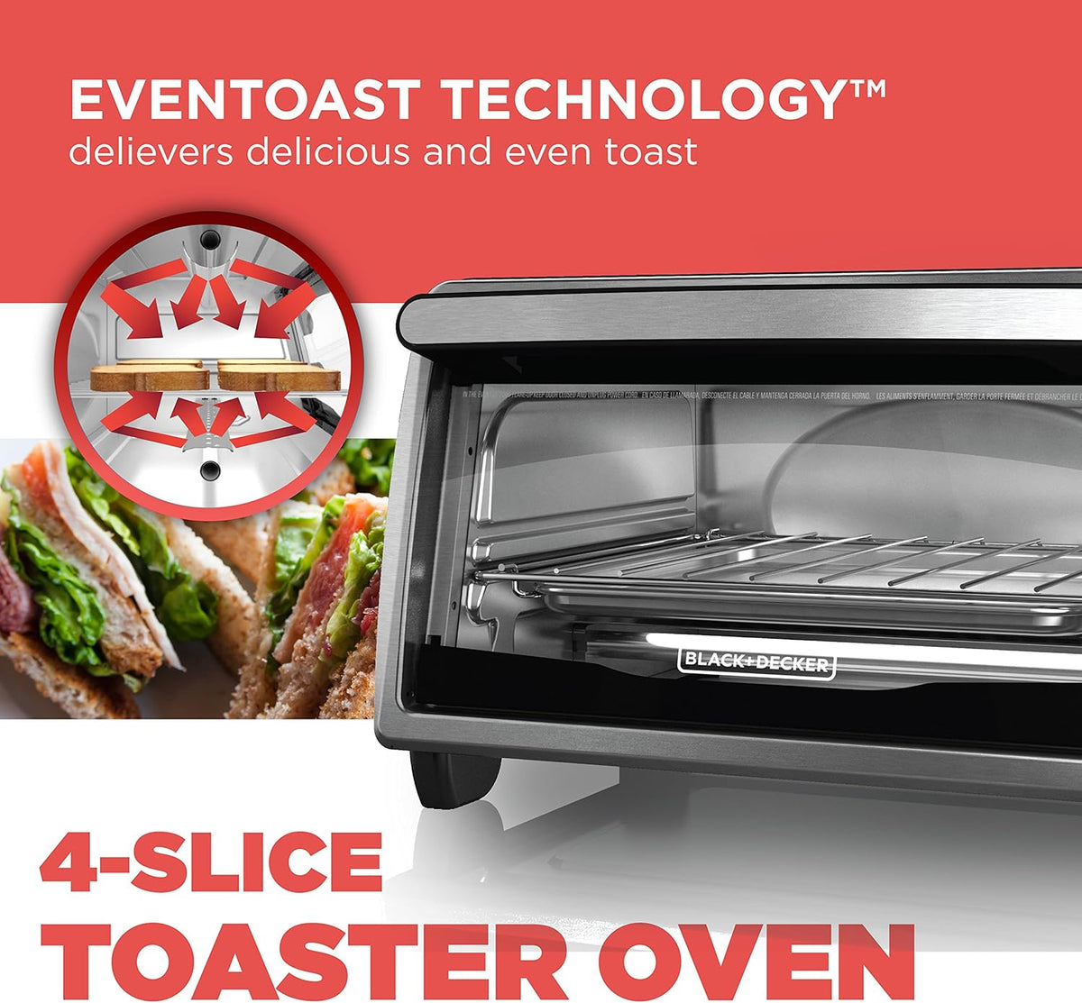 4-Slice Toaster Oven, Stainless Steel/Black W55499