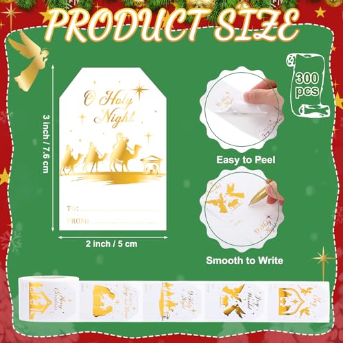 Christmas Gift Stickers Name Tags Self Adhesive Label Stickers Roll H1582