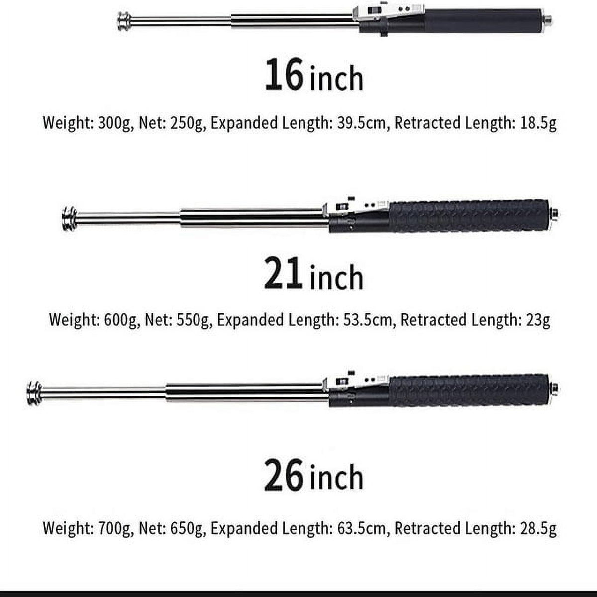 Enhanced Automatic Retractable Hiking Stick 3 Sections Trekking Poles with Sleeves and Tail Ropes Non-Slip N8587