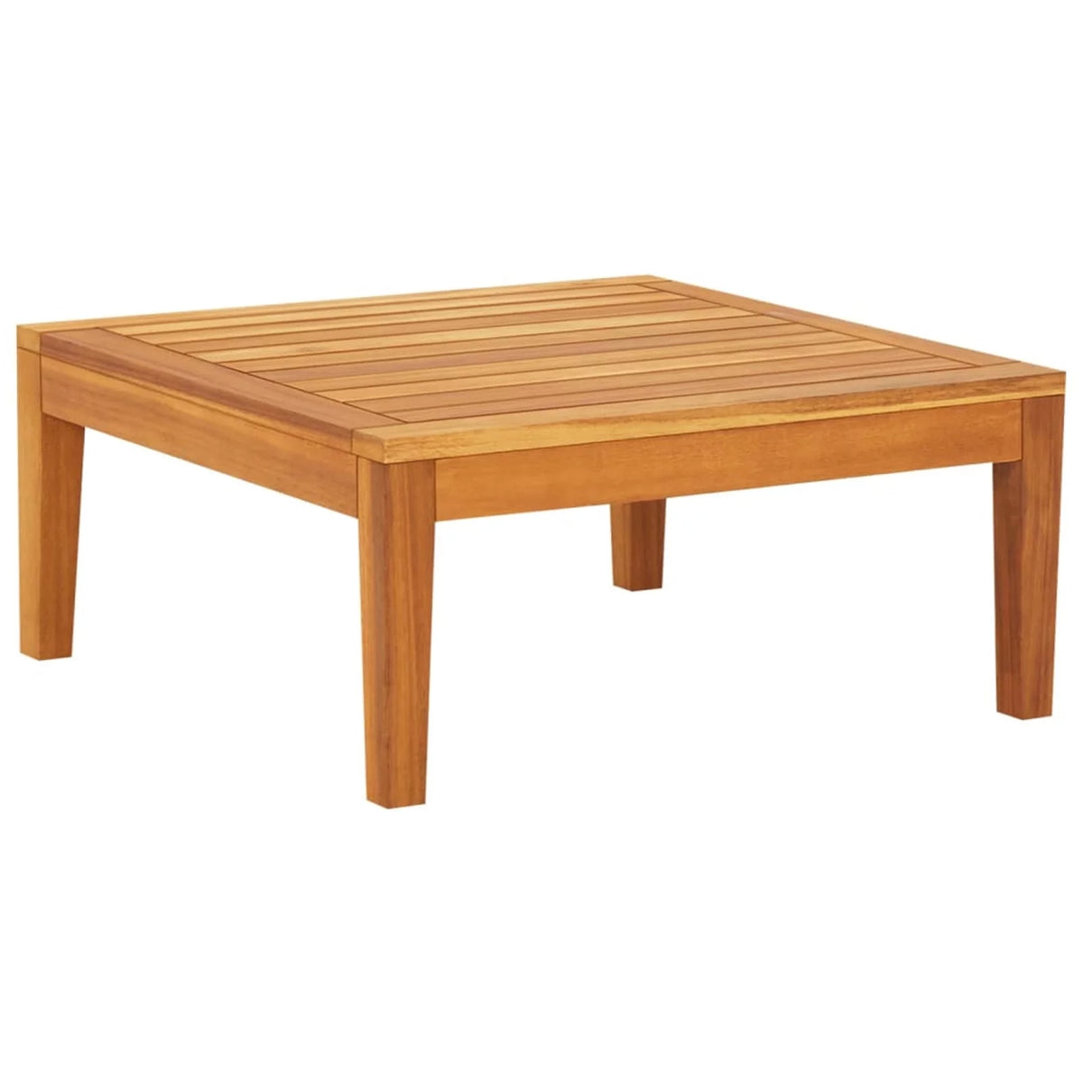 4 Piece Acacia Wood Patio Lounge Set with Cushioned Bench and Table W8365