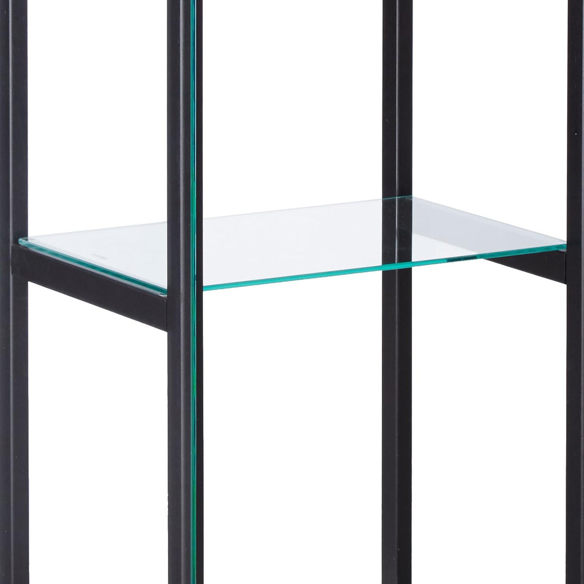4-Shelf Glass Curio Cabinet Black and Clear I447
