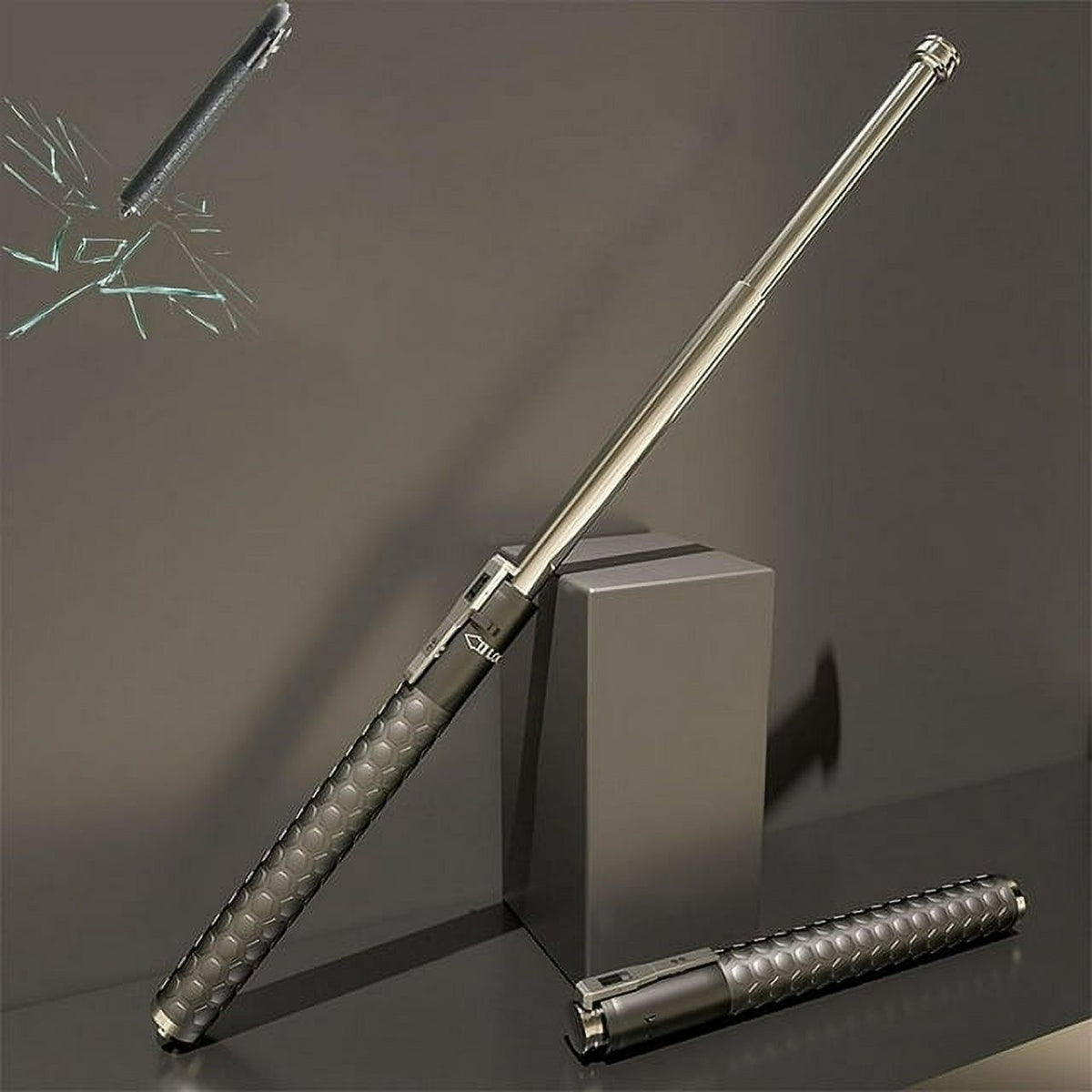 Enhanced Automatic Retractable Hiking Stick 3 Sections Trekking Poles with Sleeves and Tail Ropes Non-Slip N8587