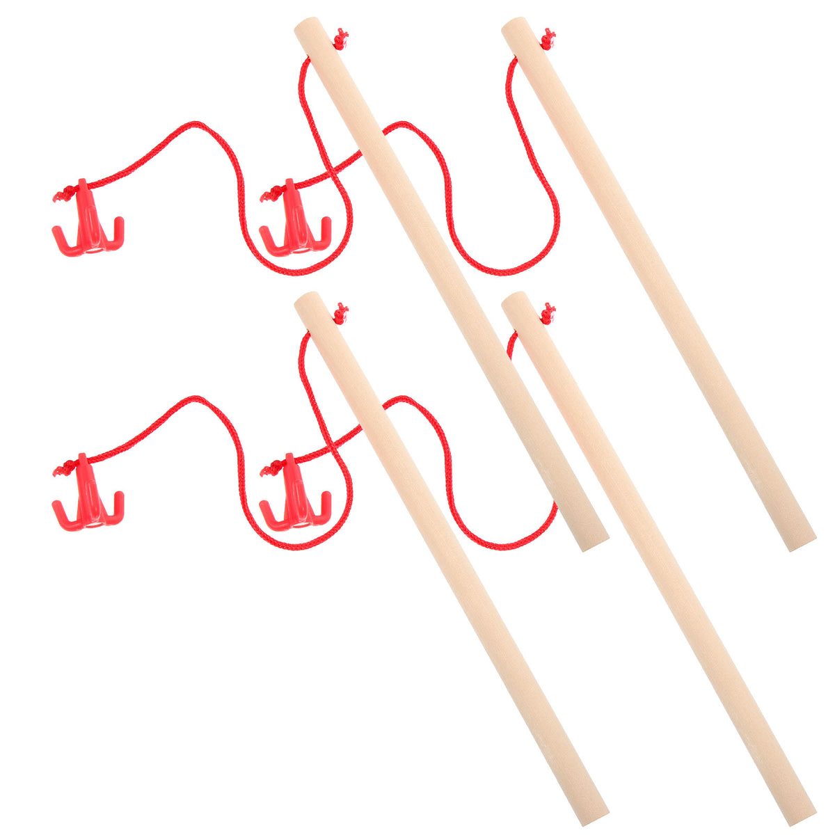Magnetic Fishing Toy Wooden Rods 4 Pcs E75549