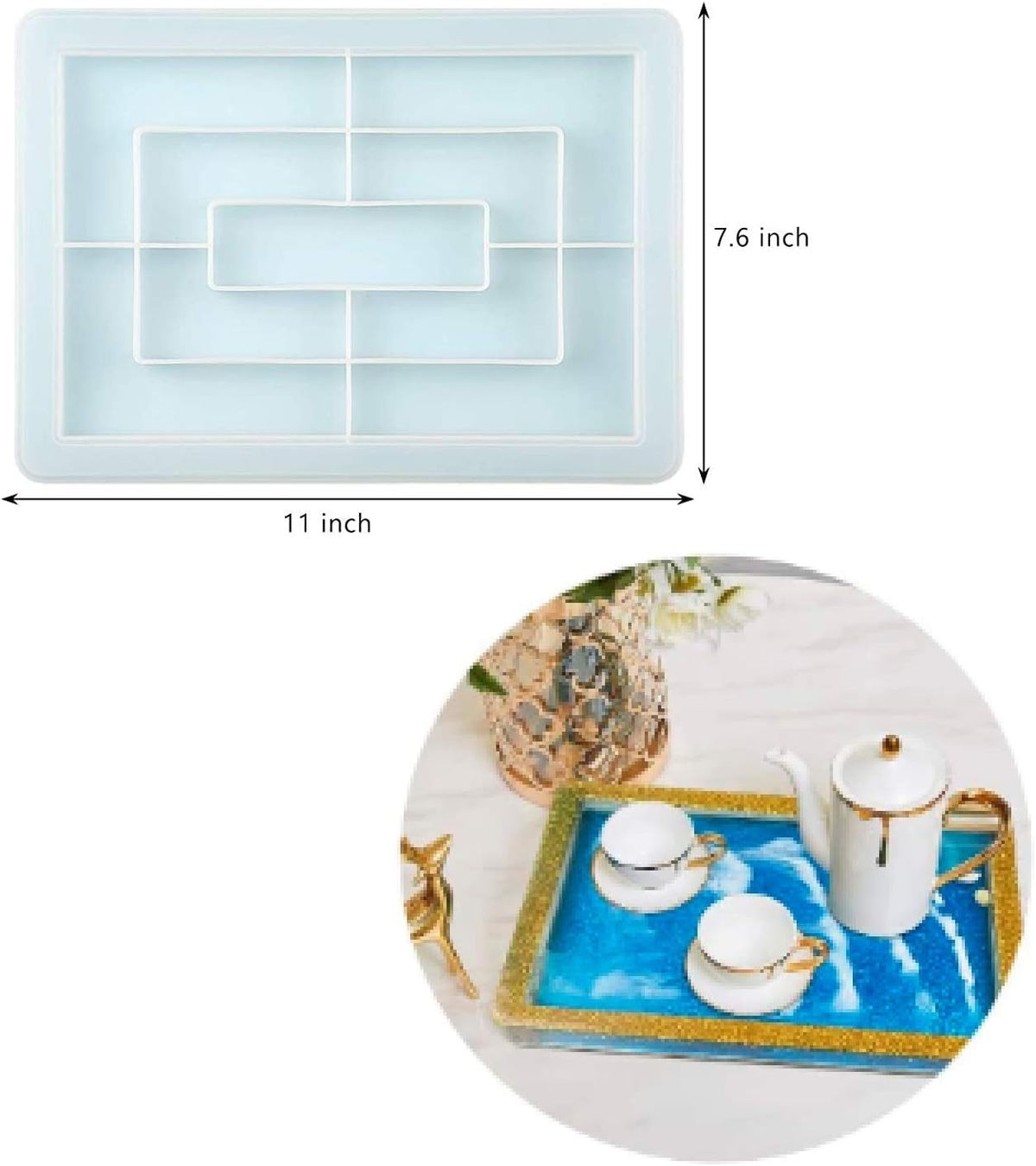 Rectangle Silicone Rolling Tray Molds Q6119