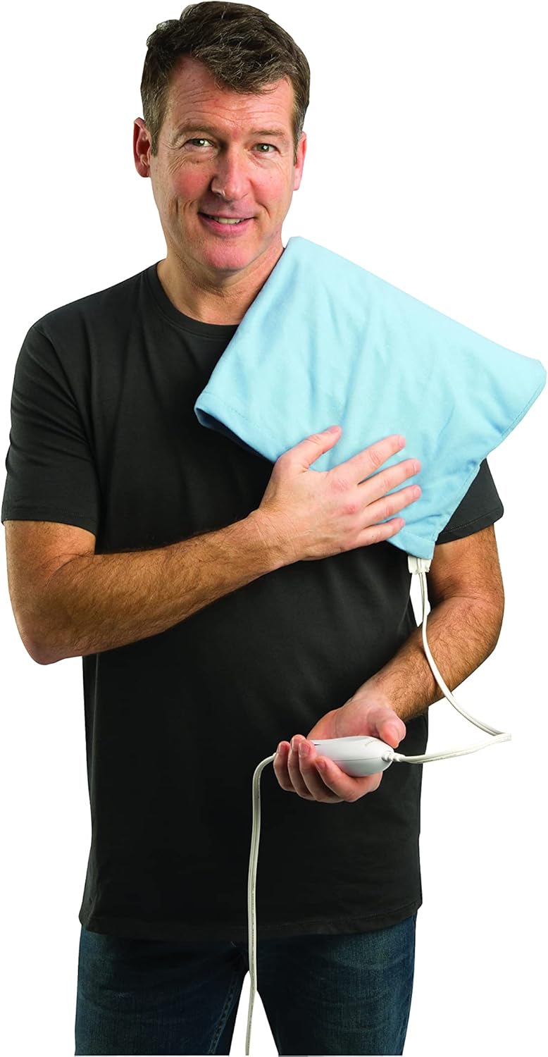 Electric Heating Pad, 12" x 15", Blue B635554