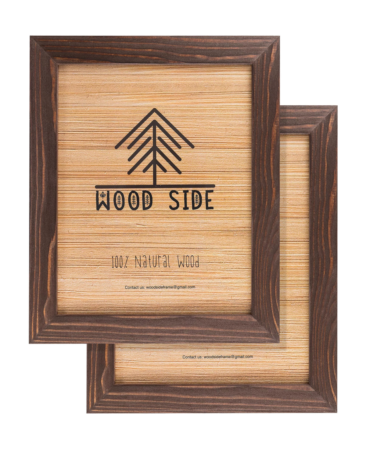 Rustic Wooden Picture Frames 8x10 Brown Wenge Set of 2 I198121
