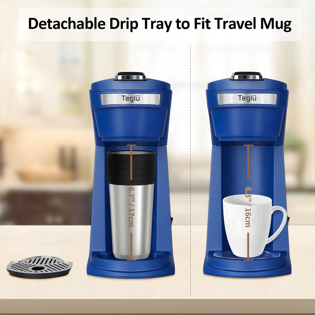 Single Serve Coffee Maker for K Cup Pods & Ground Coffee, Black Q675