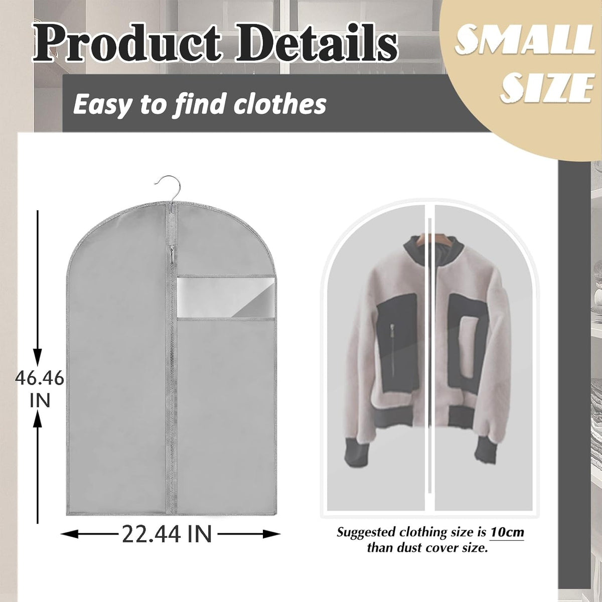45'' Grey Garment Bag for Gowns D588