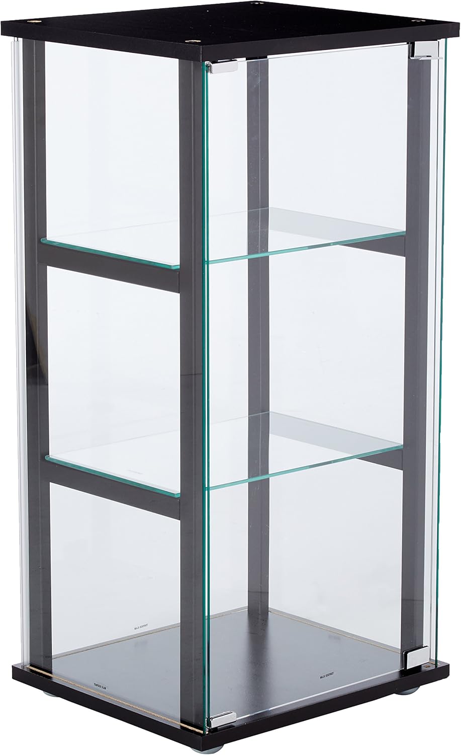 4-Shelf Glass Curio Cabinet Black and Clear I447