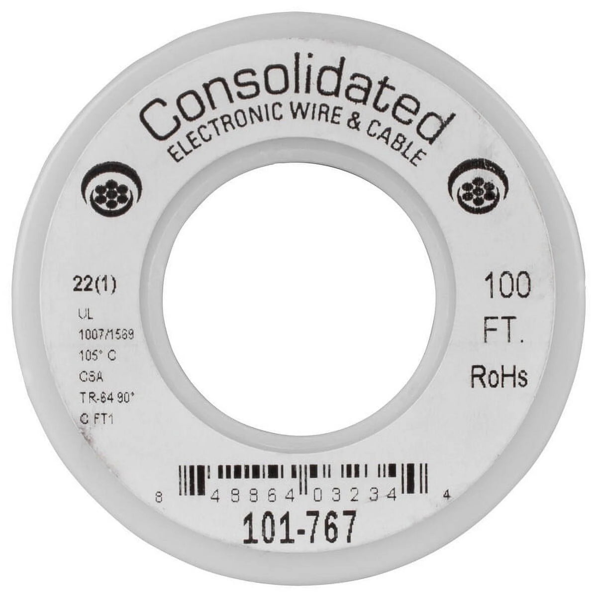 22 AWG Blue Solid Hook-Up Wire 100 ft. D49027