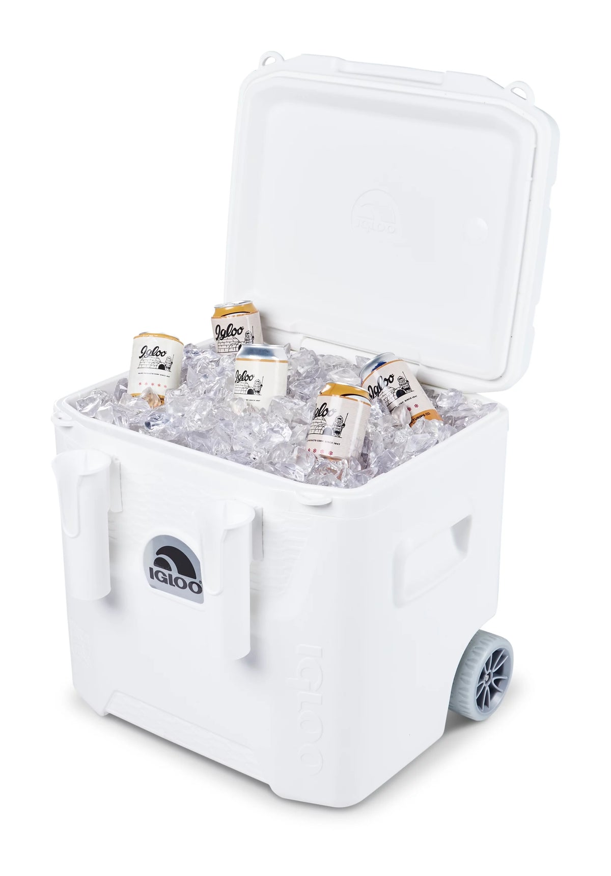 White 52 QT Wheeled Marine Ice Chest Cooler K8812