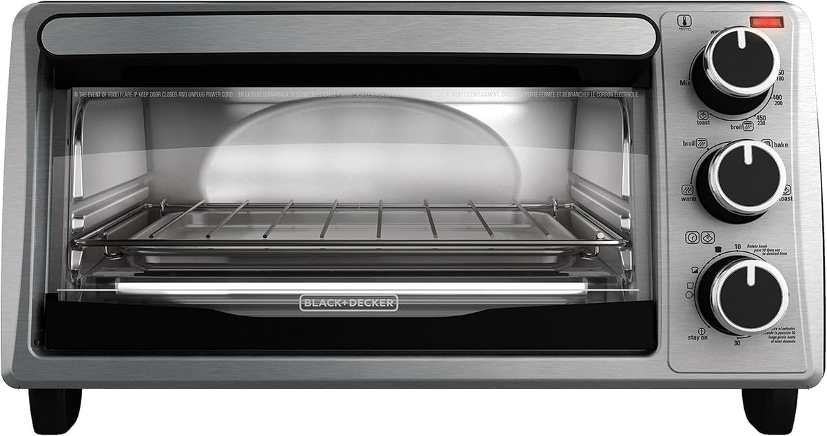 4-Slice Toaster Oven, Stainless Steel/Black W55499