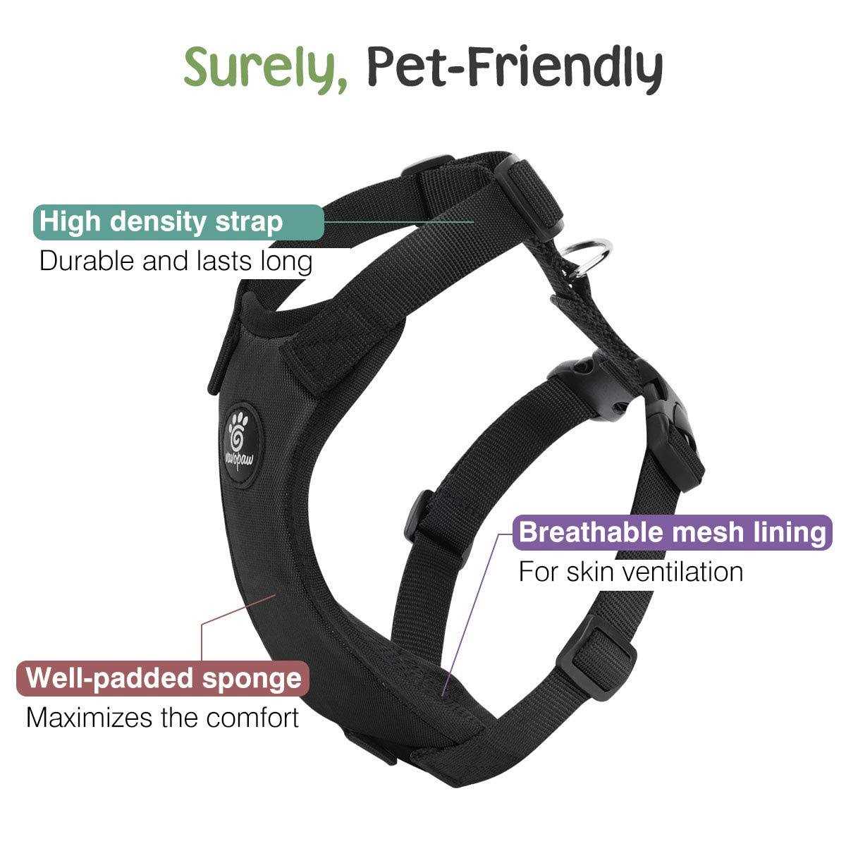 Adjustable Padded Mesh Dog Safety Vest Harness Q246