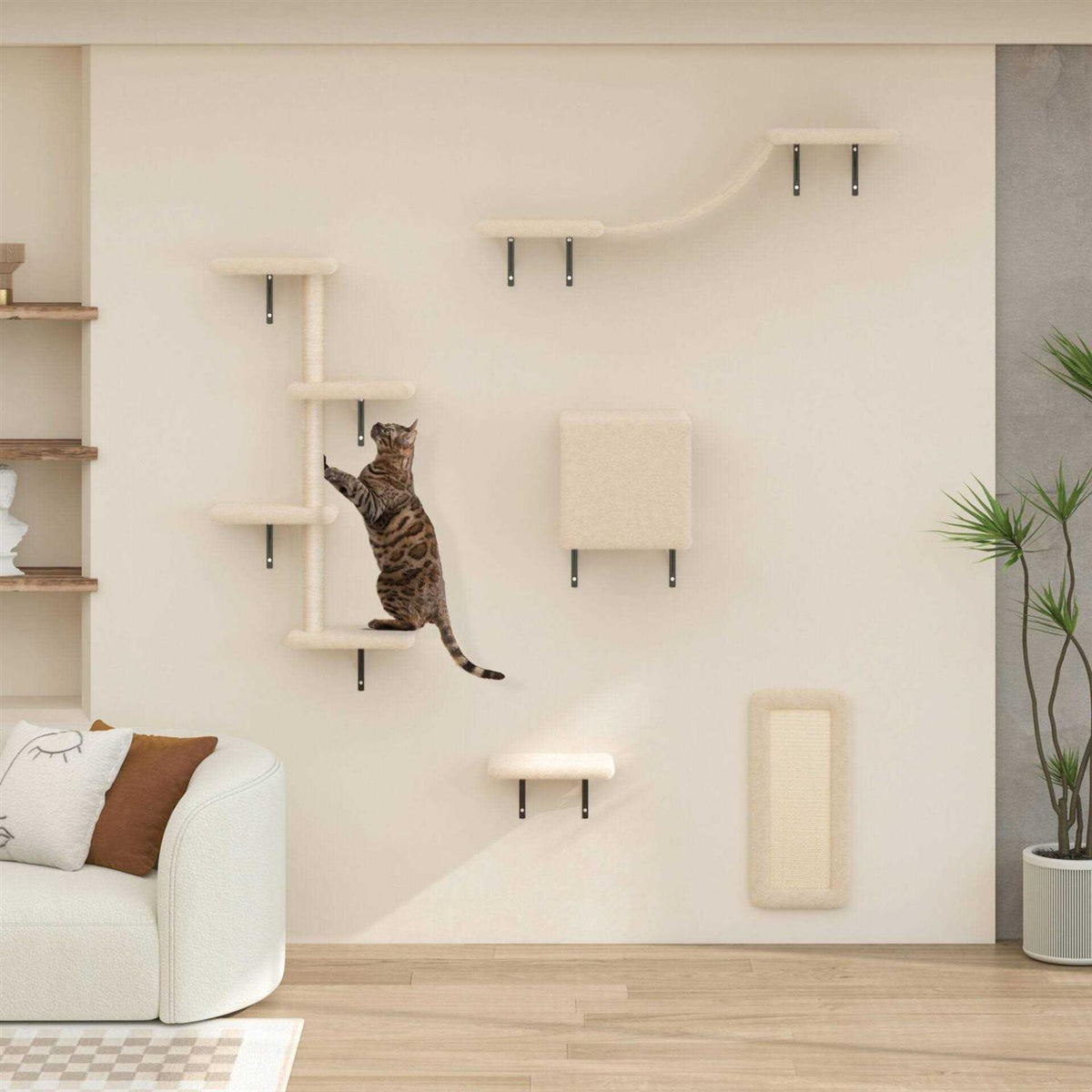 Wall Mounted Shelves Set Cat Tree G65736