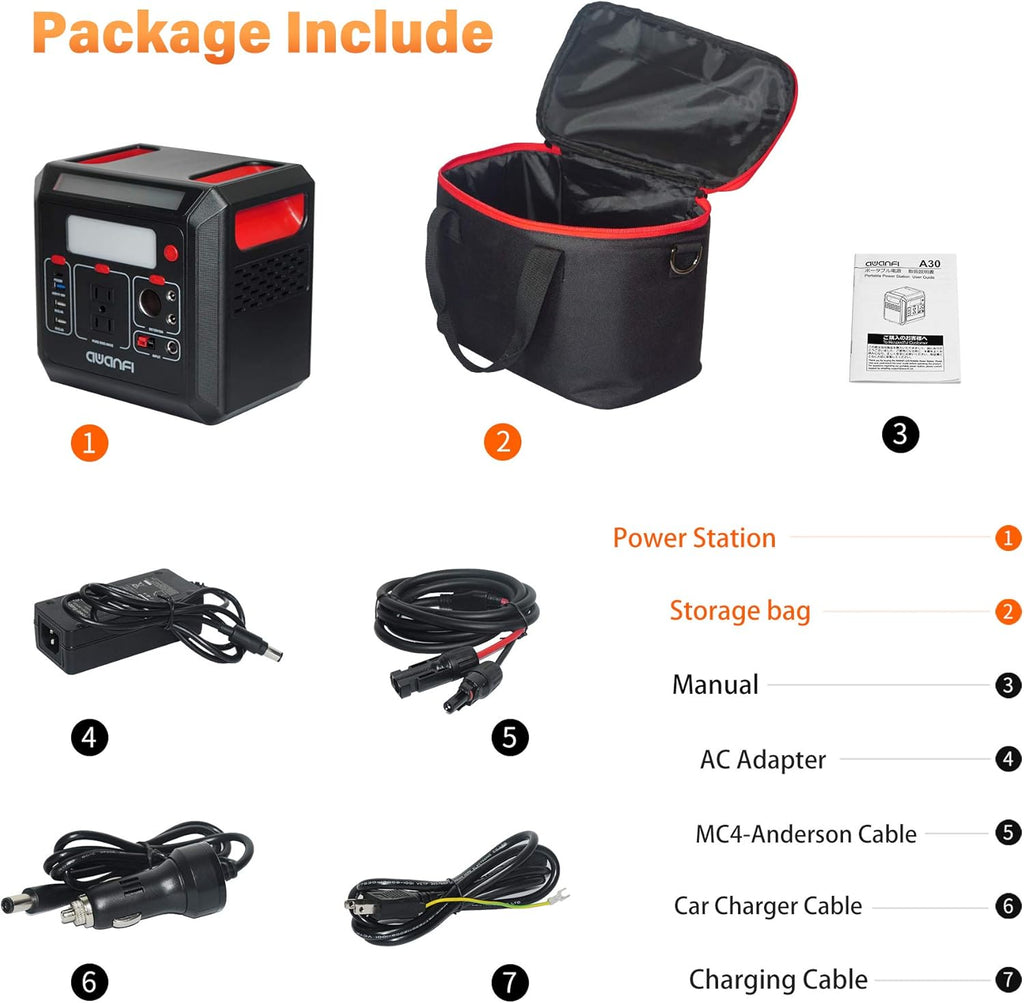 300W Portable Power Station 300Wh Solar Generator with AC Outlet R28898