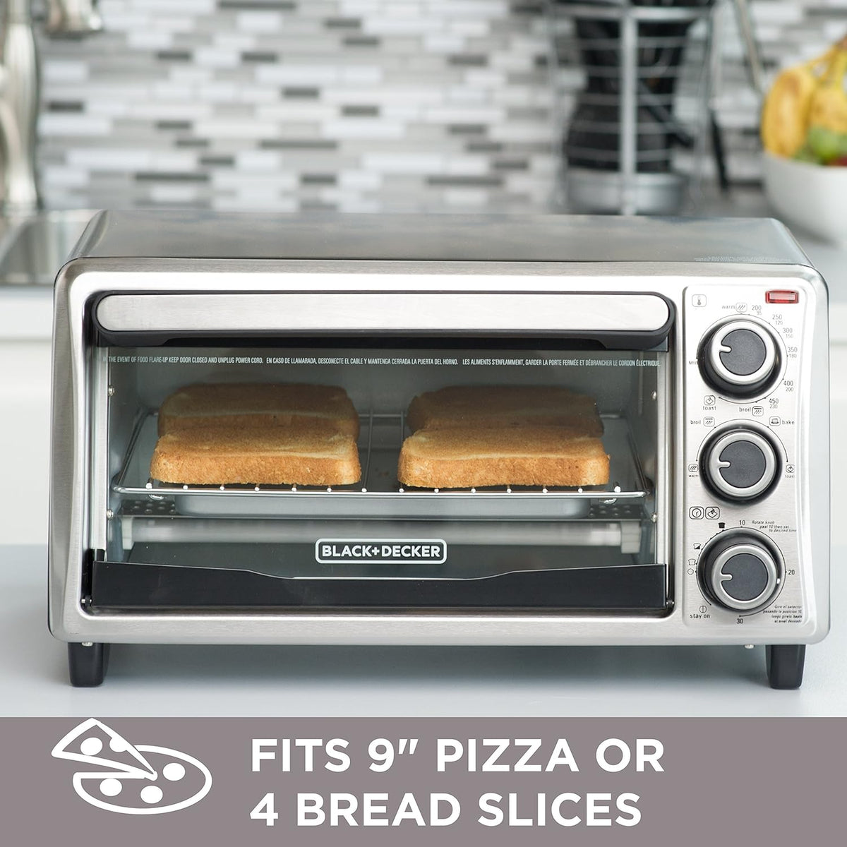 4-Slice Toaster Oven, Stainless Steel/Black W55499