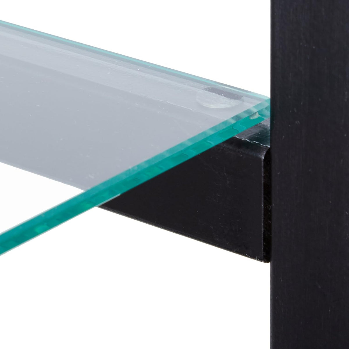 4-Shelf Glass Curio Cabinet Black and Clear I447