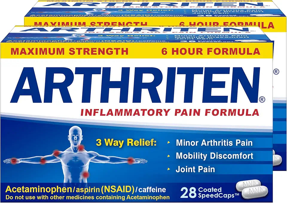 Maximum Strength 6 Hour 28 Caplets Pack of 2 J3097
