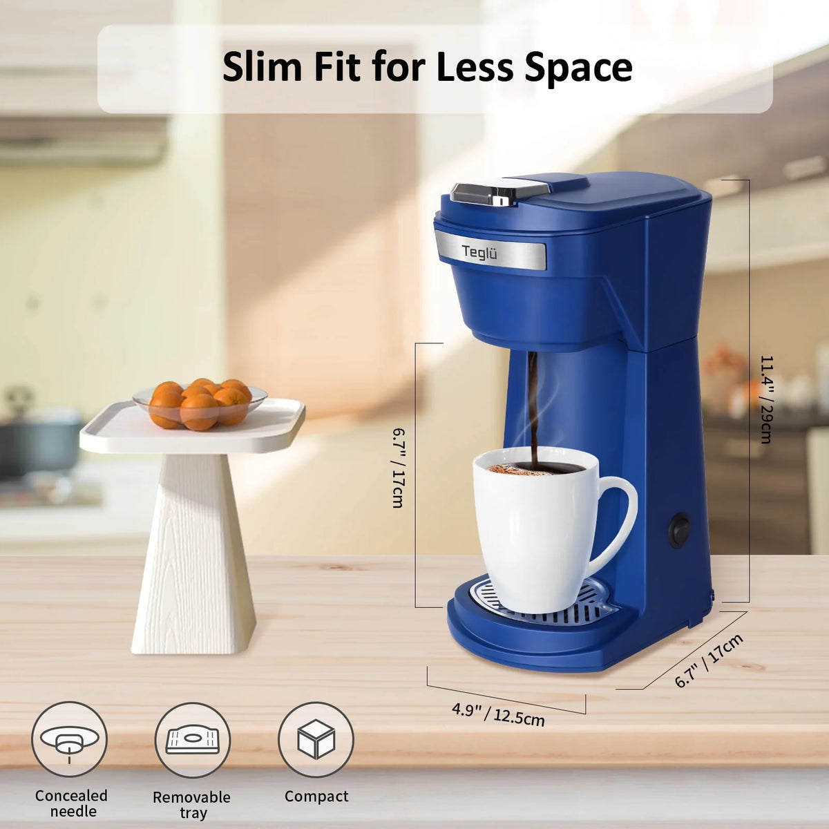 Single Serve Coffee Maker for K Cup Pods & Ground Coffee, Black Q675