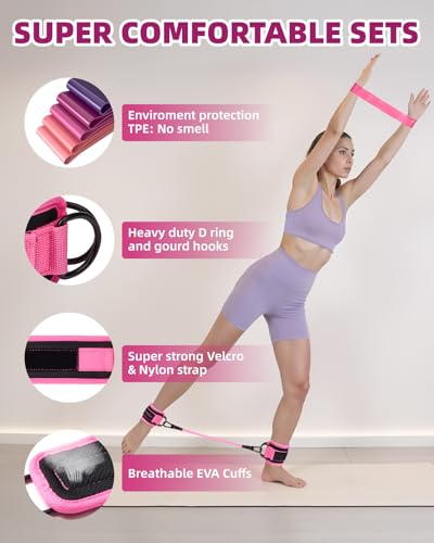 Resistance Bands Set with Cuffs, Set of 8 S1702