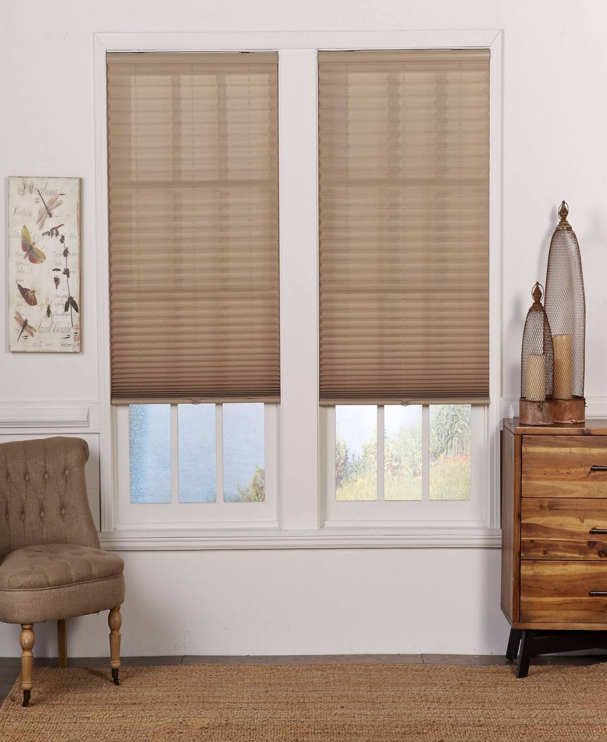 Cordless Light Filtering Pleated Shade, 37.5X64 - Camel J599075