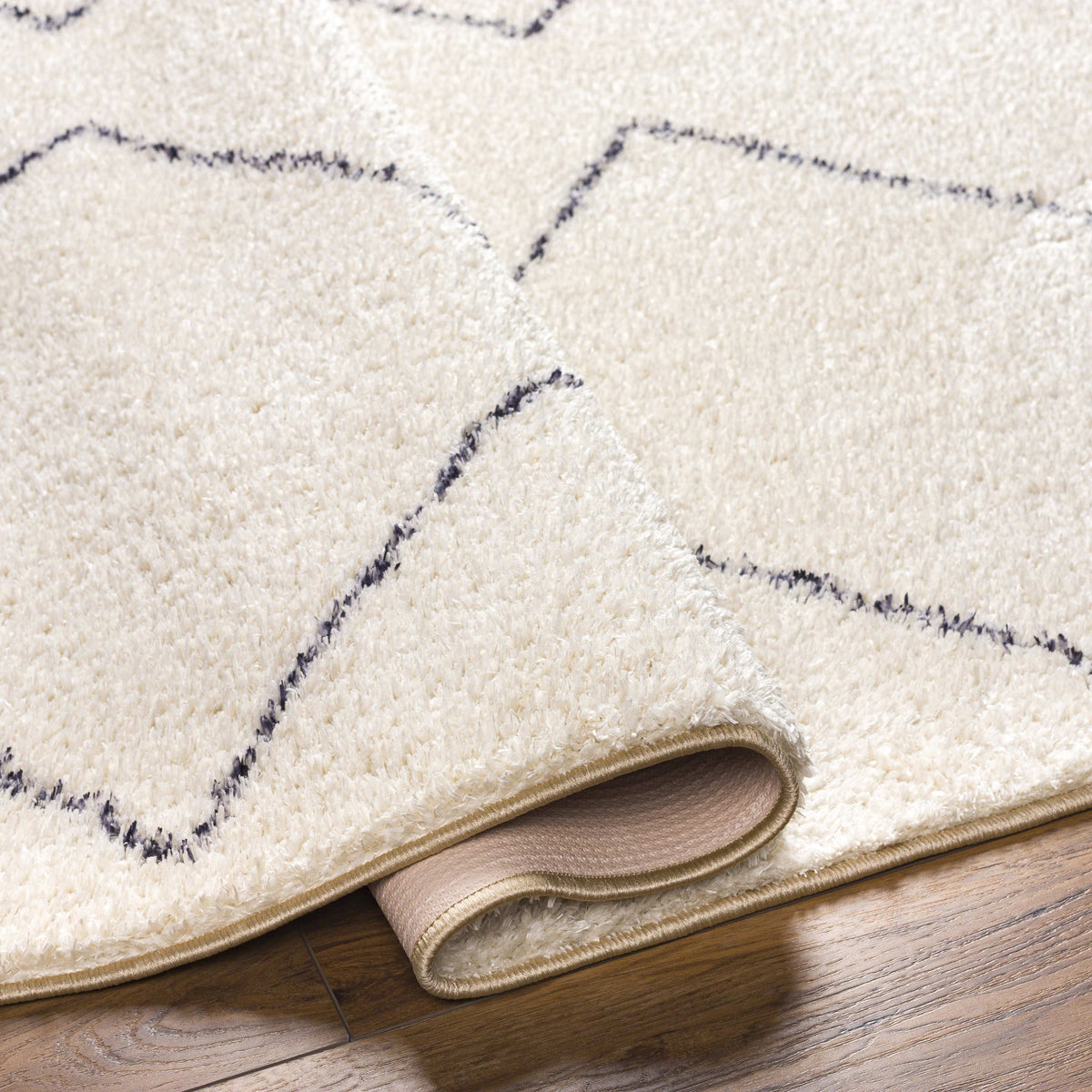 Washable 5x7 Cream Black Area Rug F2350