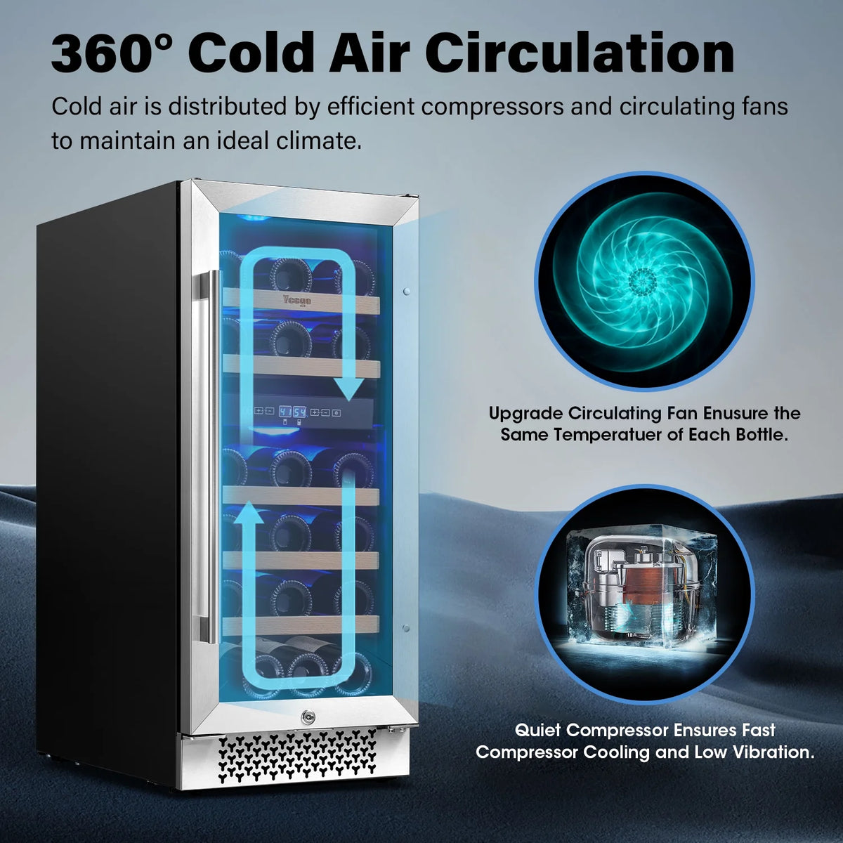 15 Bottle Dual Zone Wine Cooler Refrigerator P564