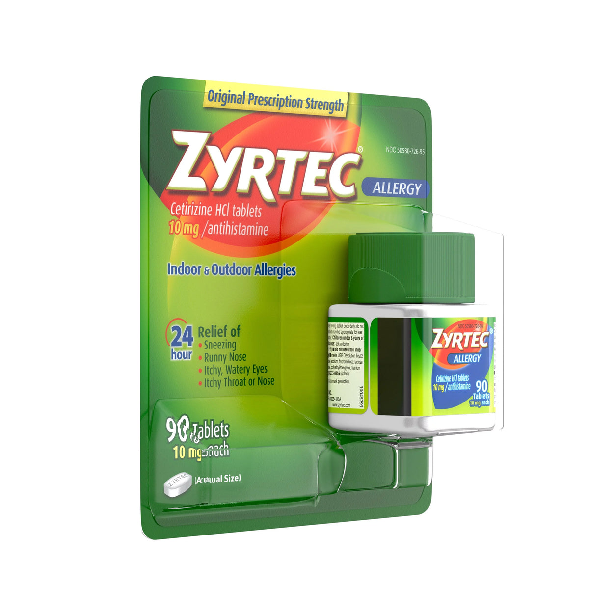 Cetirizine HCI 10 mg Antihistamine 90 Tablets F96380