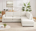 Cream L Shaped Sectional Sofa with Reversible Chaise C465041
