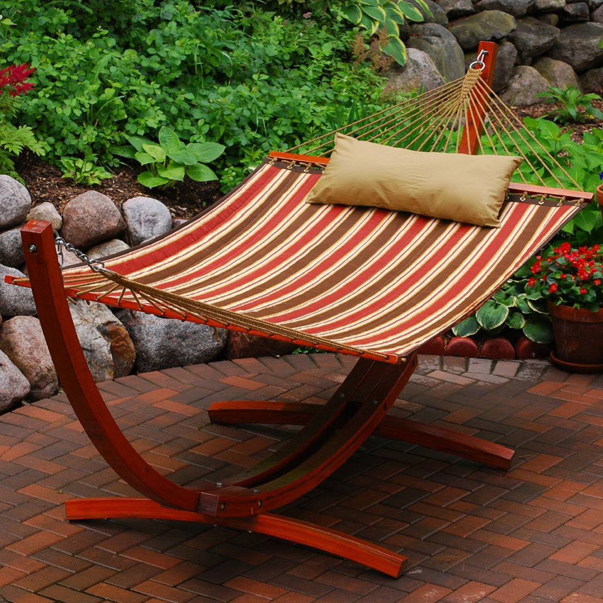 Brown Arc Frame Hammock Combo B672