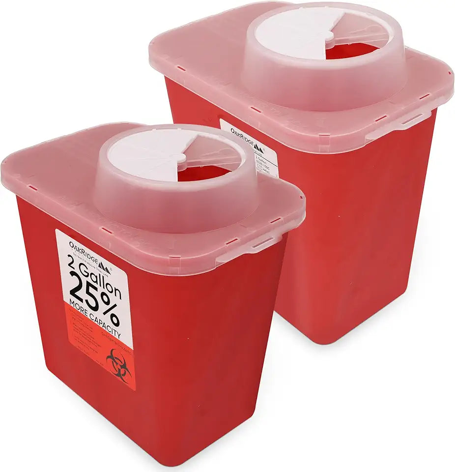 Large 2 Gallon Sharps Container 2-Pack with Chimney Top L562709