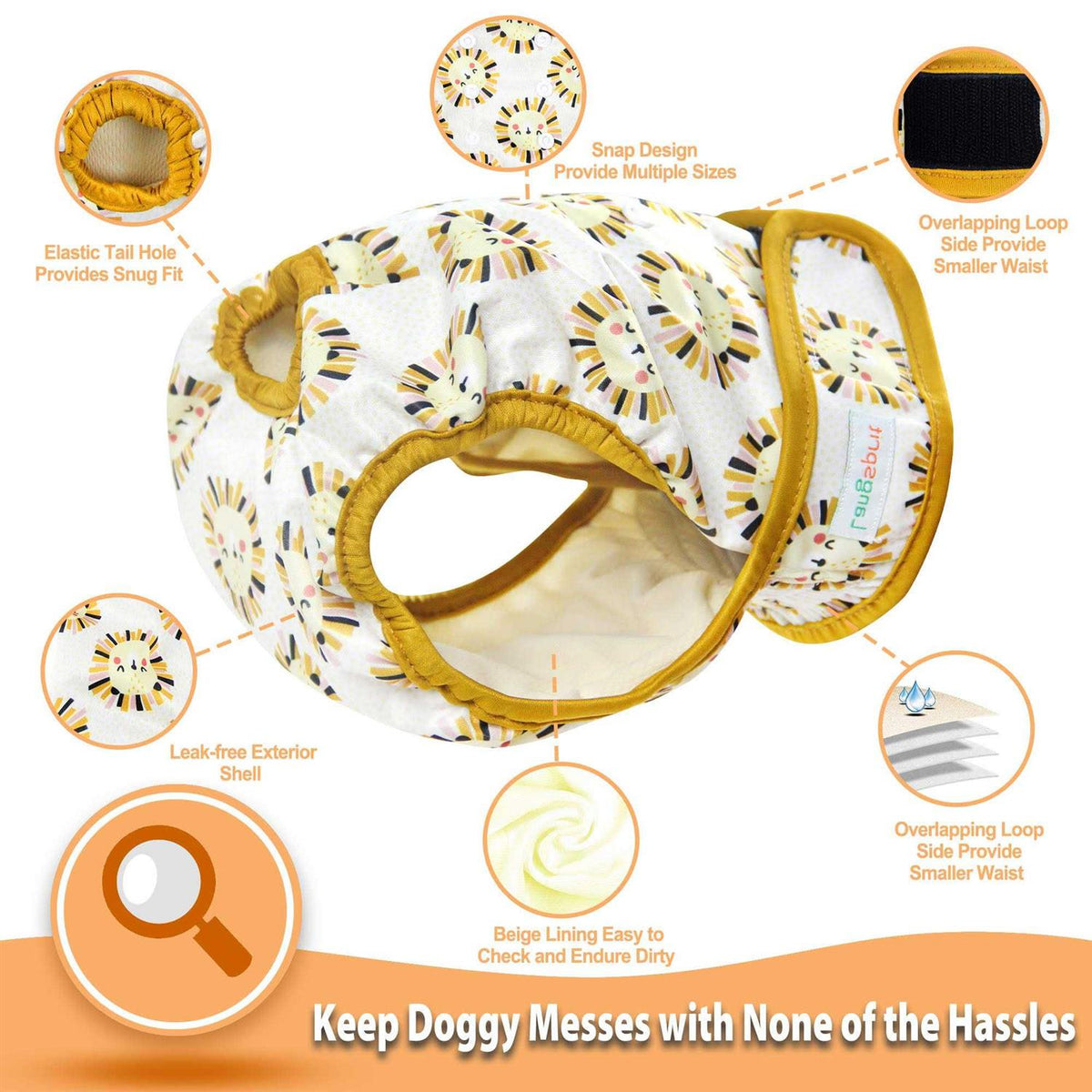 Washable No Leak Reusable Female Dog Diapers O69306